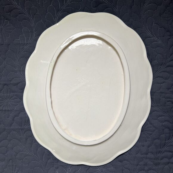 VTG Green Leaf Lattice Ceramic Soup Tureen Gravy Boat Platter Set w/Ladle Server - Picture 12 of 13